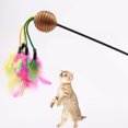 thumbnail image 4 of 3PCS Cat Feather Toy Colorful Feather Ball Cat Teaser Toy Cat Interactive Toy, 4 of 7
