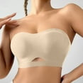 thumbnail image 2 of FAHXNVB Smooth Strapless Bras for Women Non-Slip Wireless Bandeau Bra Comfortable Light Padded Push Up Invisible Tube Top Bra, 2 of 8