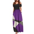 thumbnail image 1 of SMihono Robe Maxi Bohème d'Été pour Femmes Grande Taille Mode Décontractée Manches Courtes Épaules Dénudées Imprimé Col Rond Robe de Plage, 1 of 4