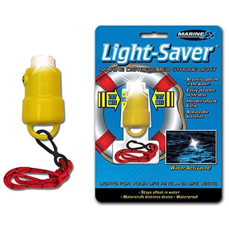 Marine LED Light Saver - Water Activated Ultra Bright Safety Strobe Light Easily Attaches to Life Vest, Jacket, Ring and More for Increased Visibility and Safety While in The Water
