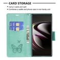 thumbnail image 3 of for Samsung Galaxy S21 Wallet Case, [Butterfly Pattern] PU Leather Wallet Case Flip Protective Phone Cover with Card Slots and Kickstand for Samsung Galaxy S21, Green, 3 of 5