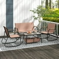 thumbnail image 4 of Costway 4 PCS Patio Furniture Set with 2 Rocking Bistro Chairs 2-Tier Coffee Table, 4 of 10