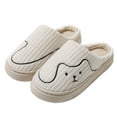 thumbnail image 1 of TJAZFJPA Bottes Pantoufles en Peluche pour Femmes, Couples Hommes Femmes sur Fond Plat, Maison, Hiver, Bout Rond, Garde au Chaud, Imprimés, Chaussures, Pantoufles pour Femmes, 1 of 4