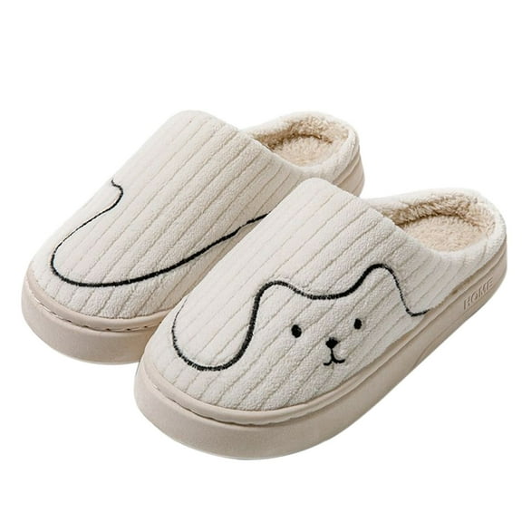 Fuzzy Slippers For Women Couples Men On Furry Flat Home Winter Round Toe Keep Warm Prints Slippers Shoes Warm Cozy Winter House Slippers Bedroom Indoor House Shoes