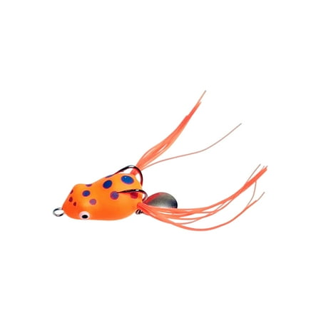 AURORA TRADE 3cm Fishing Lure Spinner Sequin with Tassels Hollow Dual Hooks Simulated Long Casting Artificial Soft PVC Snakehead Frog Bait Fishing Supplies