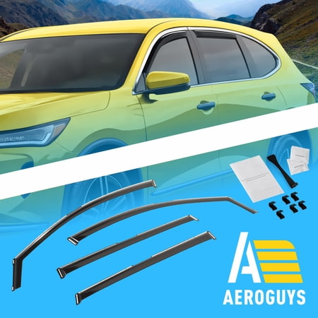 AEROGUYS Extra Durable Window Deflectors In-Channel Window Visors Rain Guards Fit for Acura MDX 2022-2026, Sun Visors, Wind Vent for Shades, Exterior Car Accessories - 4 pcs. AG0990