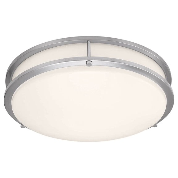 Solero Ii 1 - Light Brushed Steel / Silver Transitional LED Metal Flush Mount Light