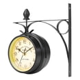 thumbnail image 3 of Retro Antique Double Sided Wall Mounted Clock Metal Frame Bracket Station Clock For Garden Home 5x4inch, 3 of 6