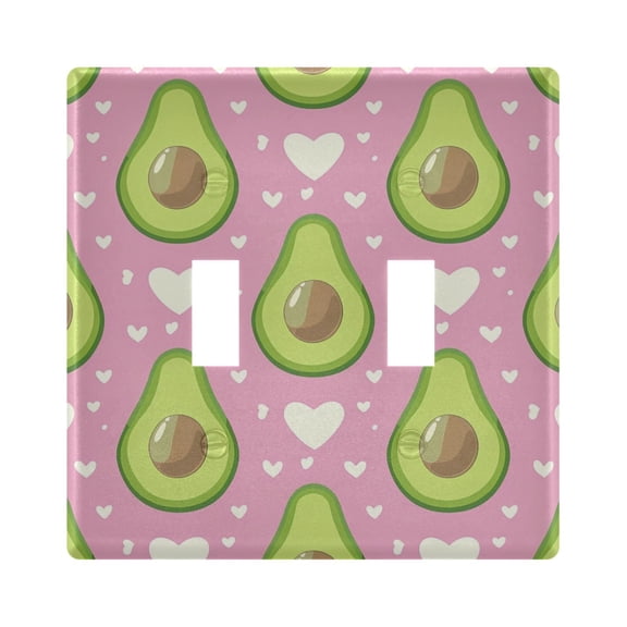 2 Gang Light Switch Cover Plate Avocado and Heart Wall Plate Decorate Electrical Outlet Cover Plates 4.56”x4.48”