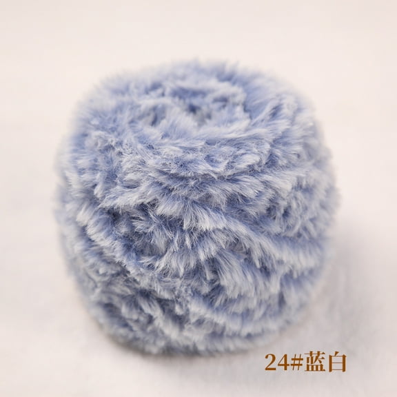 Namzi Chunky Chenille Yarn for Crocheting, Bulky Fluffy Thick Knitting Chenille Yarn, Super Chunky Chenille Yarn for Hand Knitted Blankets, Soft Plush Yarn， 100g ,Blue and white
