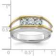 thumbnail image 2 of Auriga Fine Jewelry 14K Two-tone Gold Men's 3-Stone Diamond Ring Size 10 (Carat: 0.5cttw, Clarity: I1, Color: GH), 2 of 5