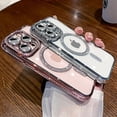 thumbnail image 4 of Luxury Diamond Glitter Clear Plating Case For iPhone 15 14 Plus 13 12 11 Pro Max 15 Shockproof Magnetic Wireless Charging Cover, 4 of 5
