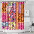 thumbnail image 2 of Waterproof Pioneer Pieced Patchwork Shower Curtain 72x84 Inch Bohemian Style Stitching Colorful Floral Polyester Unique Shower Curtain for Bathroom Hotel Home Decor with 12 Plastic Hooks, 2 of 5