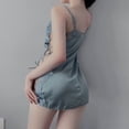 thumbnail image 6 of DISKEBUISS Women's Sexy Lingerie Dress Shoulder Strap Pajamas Dress Blue One Size, 6 of 7