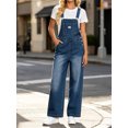 thumbnail image 3 of Adjustable Strap Sleeveless Women Loose Denim Overall Wide Leg Jumpsuit, 3 of 6