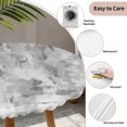 thumbnail image 3 of Grey Abstract Round Tablecloth for 45-54 Inch Tables, Fitted Table Cover with Elastic Edge, Modern Oil Painted Art Contemporary Waterproof Outdoor Table Cloth Protector for Patio Garden Dinner Picnic, 3 of 9