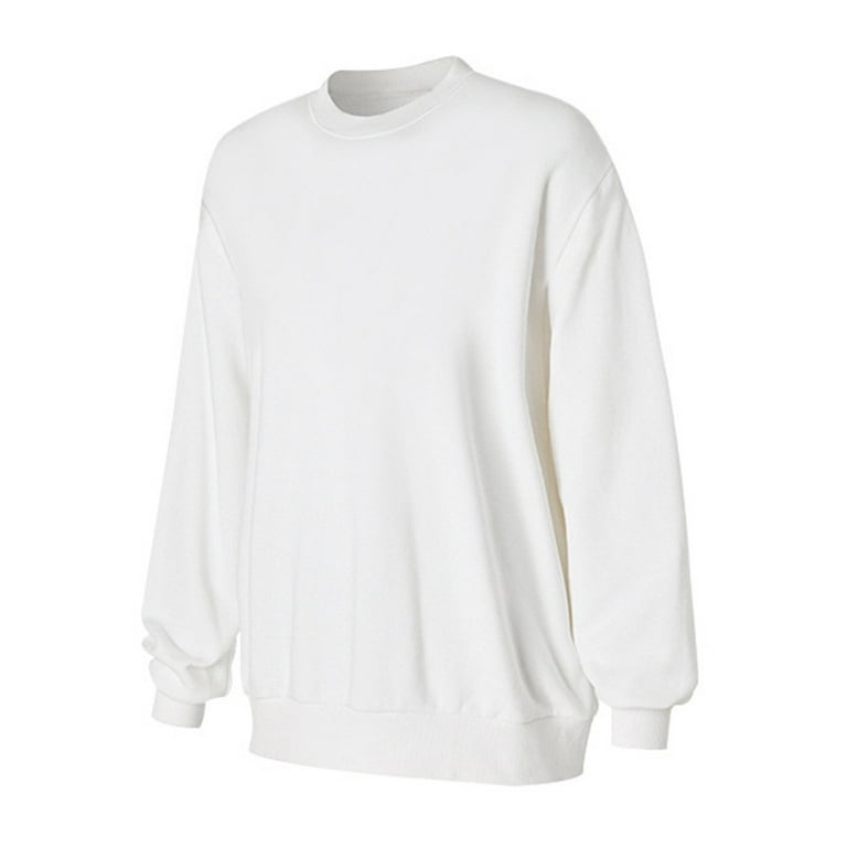 Walmart white crew neck sweatshirt hotsell