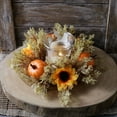 thumbnail image 7 of HomelyJoy Thanksgiving Decorations Candle Holder & Fall Centerpiece for Table, Elegant Floral Arrangement with Pumpkins Berries Maples for Dining Room Table Desktop Home Decor, 7 of 7