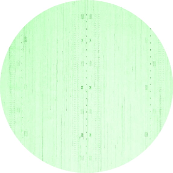 Ahgly Company Indoor Round Solid Emerald Green Modern Area Rugs, 3' Round