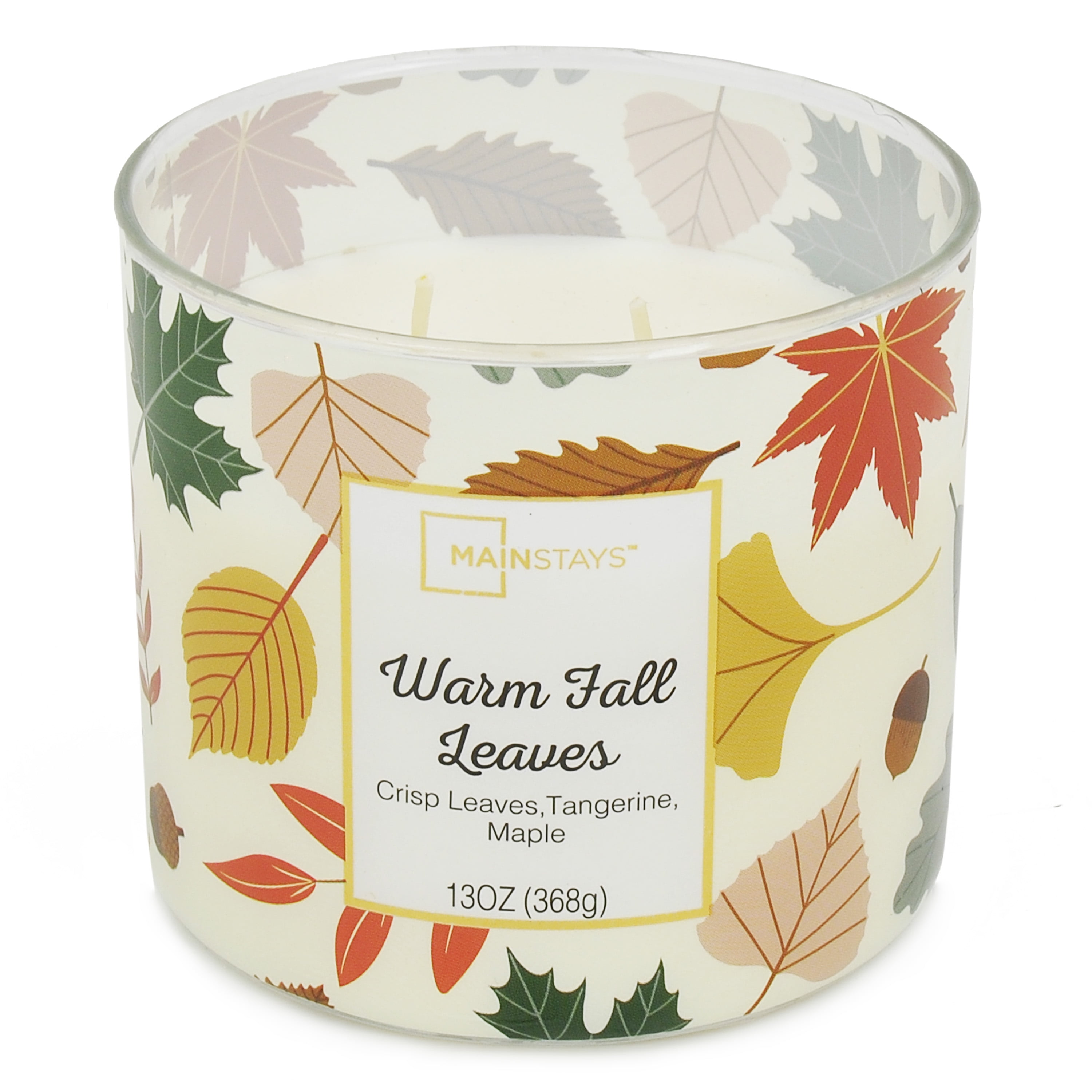 Mainstays Warm Fall Leaves Candle, 13 ounce
