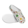 thumbnail image 3 of Daiia Winter Christmas And New Year Deer Print Women’s Fuzzy Slippers Memory Foam Lightweight House Shoes Cozy Loafer Flannel House Shoes-46/47, 3 of 7