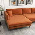 thumbnail image 5 of Denise Modern Living Room Orange Velvet Corner Left-Facing Sectional Sofa, 5 of 8