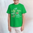 thumbnail image 2 of TOWED22 Boys Tee Shirts Short Sleeve Crew Neck Soft T-Shirts Print Casual Summer Tops(Green,5-6 Y), 2 of 4