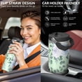 thumbnail image 5 of Floral 30oz Handheld Travel Tumbler with Handle – Double Wall Stainless Steel Insulated Cup, Flip Straw Lid, Leak-Proof & BPA-Free, Durable Hot & Cold Drink Mug,Thanksgiving, Xmas, Spring ,Flower, 5 of 6