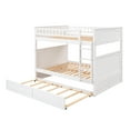 thumbnail image 4 of [US IN STOCK] Full Over Full Bunk Bed with Twin Size Trundle, Pine Wood Bunk Bed with Guardrails, White （Old SKU:LP000044AAK）, 4 of 9