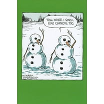 Nobleworks Smell Like Carrots Snowman Dave Coverly Humorous / Funny Christmas Card (1 card/1 envelope)