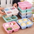 thumbnail image 3 of 4 Grid Snack Containers Reusable Meal Prep Lunch Containers Portable for Kids and Adults Home Snack Storage Bottles Kitchen Tool, 3 of 9