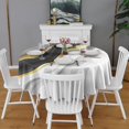 thumbnail image 2 of Black White Gold Wave Marble Round Tablecloth 60"x60",Wrinkle Wipeable Table Cloth for Kitchen Dining Room Picnic Patio Party, 2 of 6