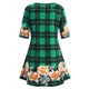thumbnail image 2 of Floral a cuadros Mock botones más Tamaño de superficie Rosegal Camisetas tallas grandes, 2 of 5