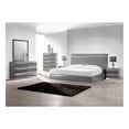 thumbnail image 2 of Best Master Leon Poplar Wood Eastern King Platform Bed in Gray With Silver Base, 2 of 3
