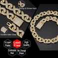 thumbnail image 5 of Saintda 15MM Infinity Cuban Link Chain Necklace Box Buckle Iced Out AAA+ CZ Rhinestone Stone Necklaces For Women Men Hip Hop Jewelry Choker, 5 of 5