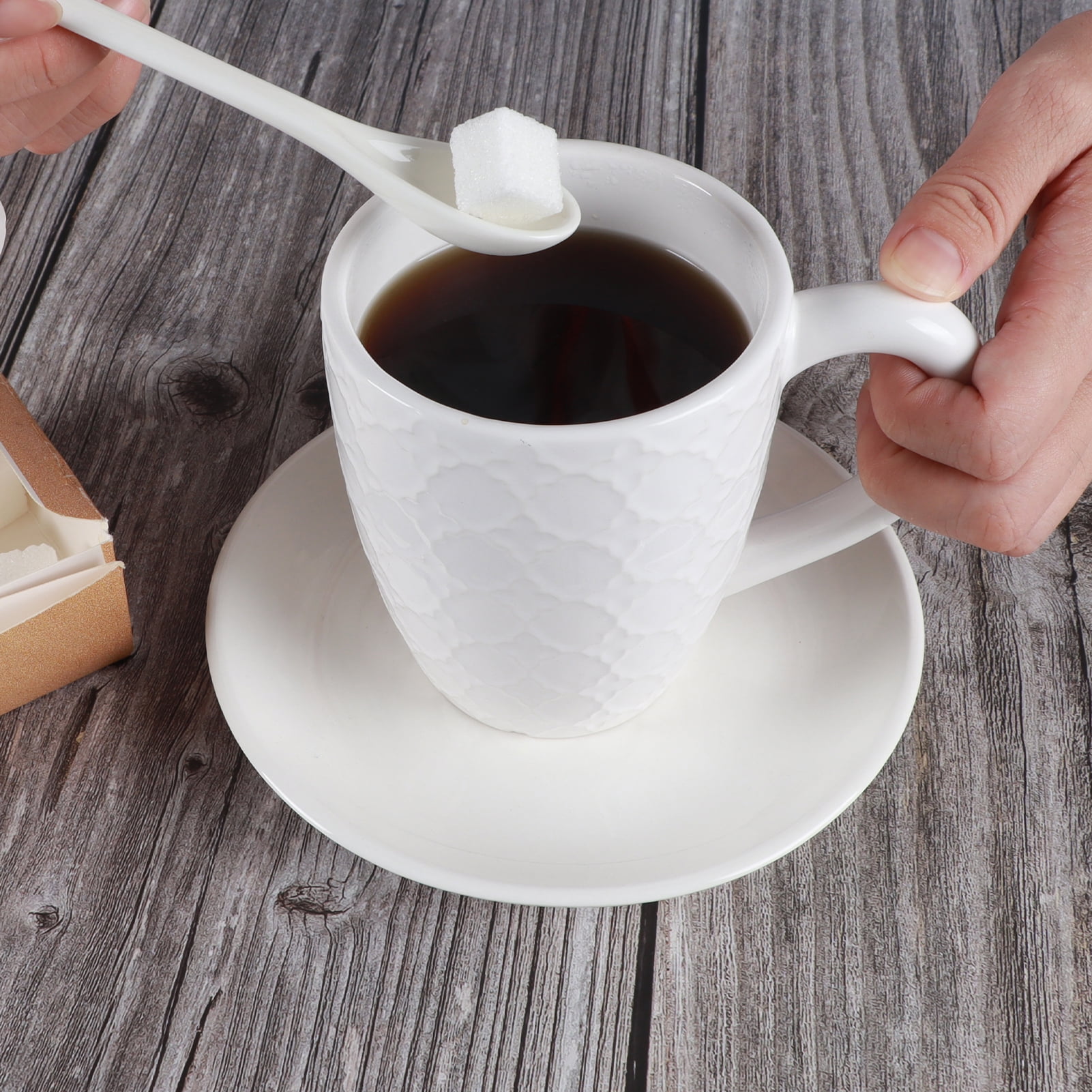 6er-Set Keramik-Kaffeetassen – 14 Oz (ca. 410 Ml), Mattes Weiß, Spülmaschinen- & Mikrowellengeeignet