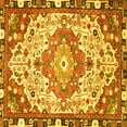 thumbnail image 1 of Ahgly Company Indoor Square Medallion Yellow Traditional Area Rugs, 6' Square, 1 of 4