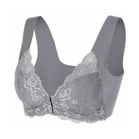 Spdoo Women s Push Up Lace Bra Racerback Bralette Front Closure Padded Wireless Plunge Smoothing Bra Size 32-50 Fits for A to D Cup