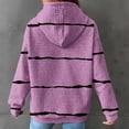thumbnail image 6 of AherBiu Plus Size Hoodie for Women Striped Sweatshirts Comfy Casual Loose Pullover Tops with Pocket, 6 of 6