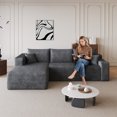 thumbnail image 5 of VEPXXP 96" 3-Seater L-Shaped Cloud Sectional Sofa, Plush Corduroy Boneless Modular Couch, Deep Seat Large Couch for Living Room, No Assembly Single Box, Dark Grey, 5 of 7