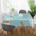 thumbnail image 5 of Coolnut Easter Bunny and Carrot Rectangle Tablecloth Spill-Proof Polyester Table Cloth Table Cover for Kitchen Dining Picnic Holiday Party Decoration,54"x54", 5 of 7