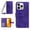 Deep purple, variant on For IPhone 15 Pro 6.1" Sunflower  Embossed Strong Magnetic Attachment/Closure, Card Slots/Pocket, PU Leather Flip Wallet Case With Hanging Rope,Deep purple,For iPhone 15 Pro