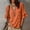 *Orange, variant on Women's V Neck Flared 3/4 Sleeve Blouse,Asymmetric Side Button Solid Color Casual Top Orange,Women's Plus XL