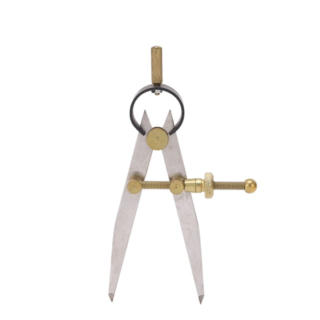 Diviseur d'Aile Haute Précision Résistant à la Rouille Calibre de Diviseur en Cuir Réglable en Or Verrouillable pour Bricolage Artisanat en Cuir 150mm