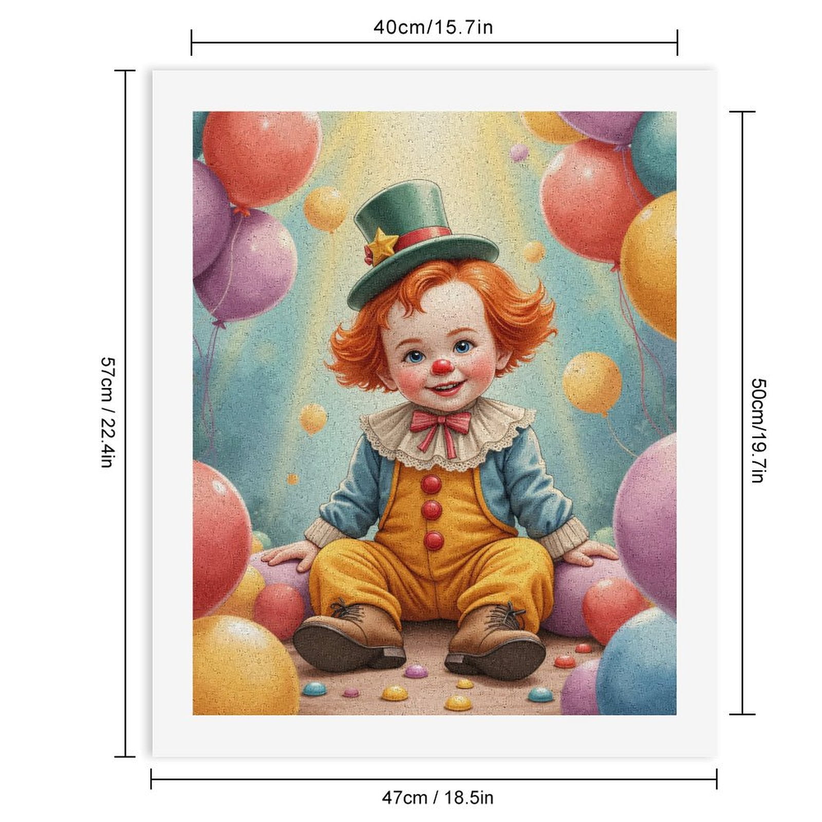 Paint by Numbers Kit for Adults, Joyful Clown With Colorful Balloons Paint by Numbers, Easy Paint by Numbers Kit for Adults Beginner, DIY Adult Paint by Number Kits on Canvas, 12x16in Home Decor