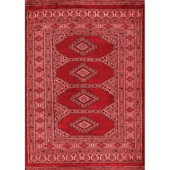 Ahgly Company Machine Washable Indoor Rectangle Southwestern Red Country Area Rugs, 7' x 9'