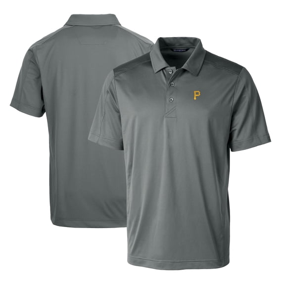 Men's Cutter & Buck Steel Pittsburgh Pirates Prospect Textured Stretch Big & Tall Polo