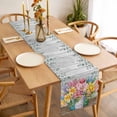 thumbnail image 3 of Watercolor Floral Table Runner - 72 Inch Long Spring Botanical Flowers Leaves Wood Grain Cotton and Linen Blended Dress Scarves Farmhouse Table Runner for Kitchen Dining, Coffee Table, 13" x 72", 3 of 8
