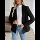 thumbnail image 4 of Blazer Informal para Mujer con Solapa y Botones, Larga, para Trabajo, Negocios, Moda, Chaquetas con Bolsillos. Negro XL, 4 of 10