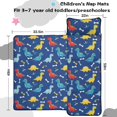 thumbnail image 5 of DarkBlue Cartoon Dinosaurs Bones Pattern Teens Toddler Nap Mat with Pillow, Sleeping Mat Bag for Preschool Daycare 59"x22", 5 of 6